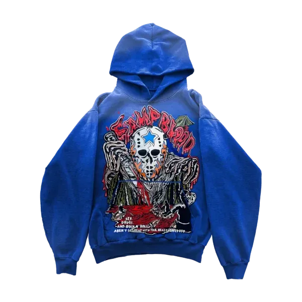 Warren Lotas Camp Blood Hoodie – Faded Cobalt Warren Lotas Camp Blood Hoodie – Faded Cobalt
