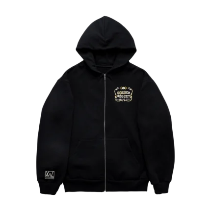 Golden Nugget Zip Up Hoodie – Black