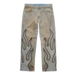 Flame Leather Appliqué Denim